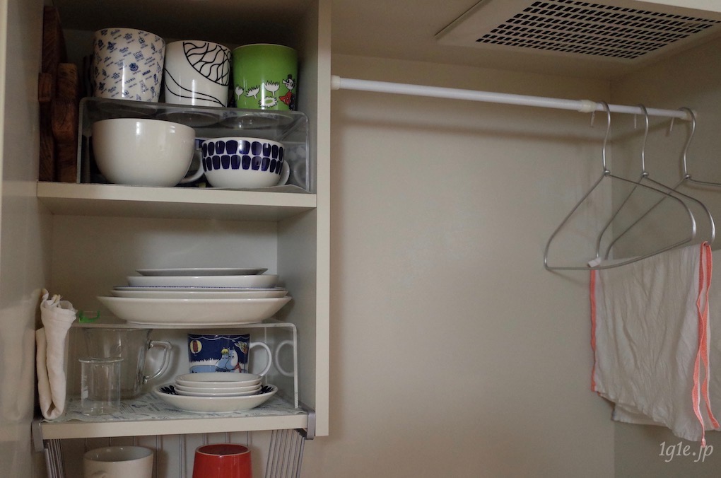 一口コンロミニキッチンの収納を見直しました 一語一絵